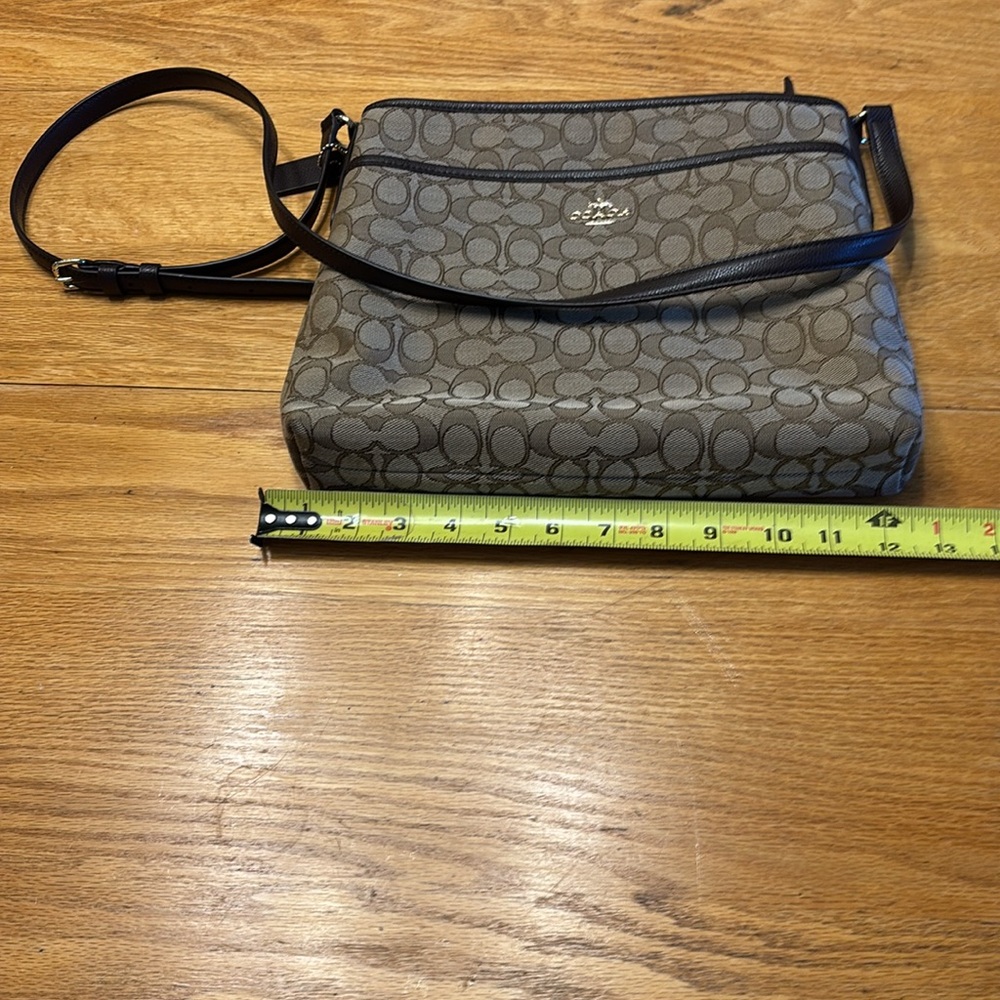Coach Brown and Beige Signature Crossbody Bag - Picture 10 of 12